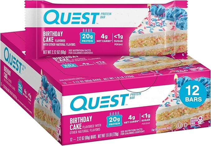 Quest Protein Bar Birthday Cake