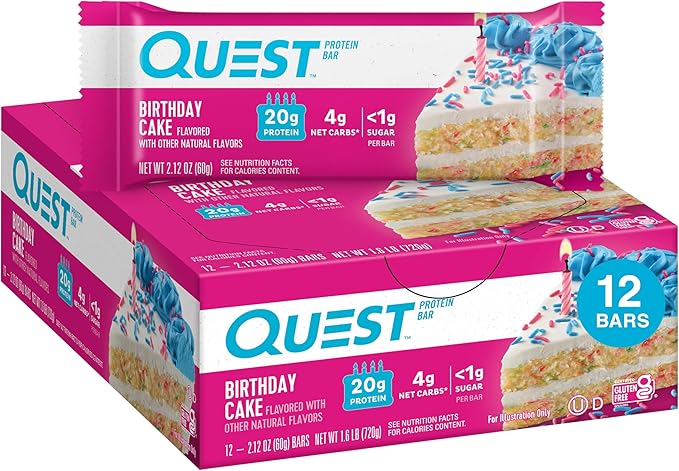 Quest Protein Bar Birthday Cake